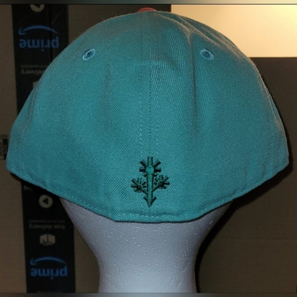 New Era/Hat Club/Ink Park-Tiki Man-Mint/Infrared Pink-Size 7 5/8 - Picture 2 of 6